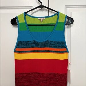 Skies Are Blue Multicolor Striped Tank Top